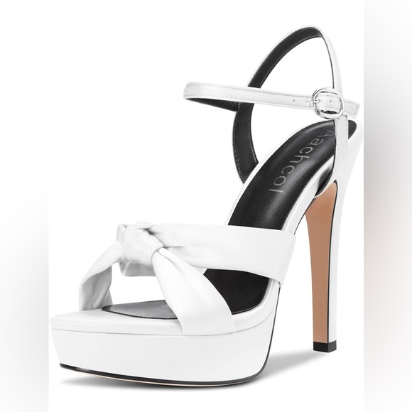 Aachcol Women Platform Peep Open Toe Ankle Strap Slingback Stiletto High Heels - Picture 4 of 8